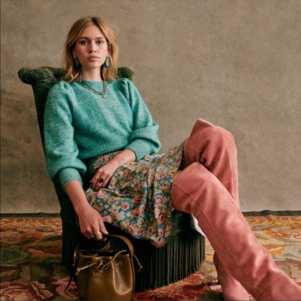 Sezane Pink Over the Knee Boots - Picture 4 of 12